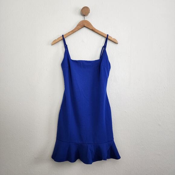 NEW Lulus Compelling Composure Elegant Blue Sleeveless Ruffle Bodycon Mini Dress - Picture 5 of 12